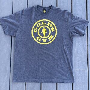 Gold's Gym T-Shirt Men XL Stronger than Ordinary Gray Yellow